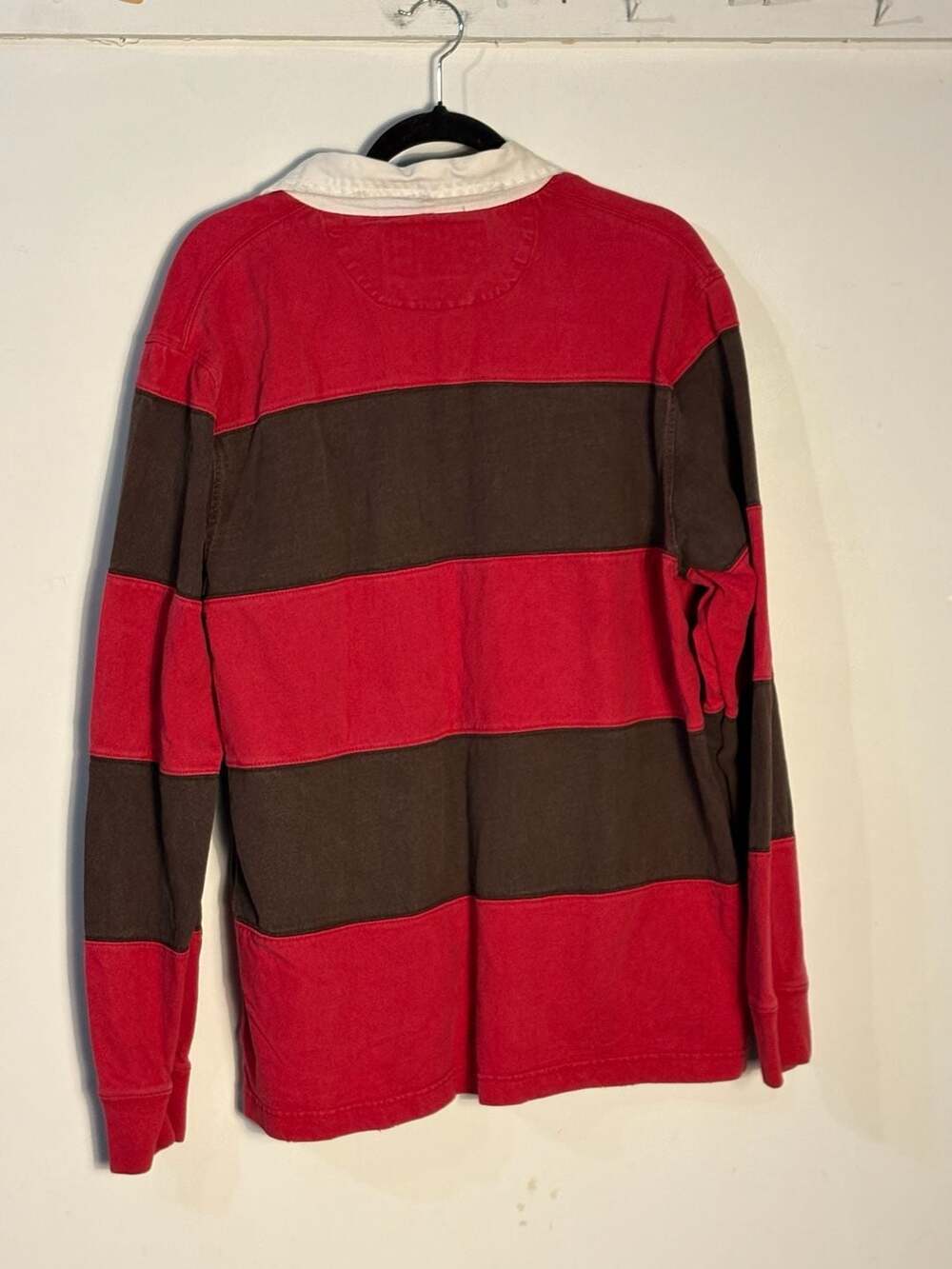 009-0131 American Eagle Outfitters Vintage Striped Long Sleeve Rugby Polo - Picture 3 of 4